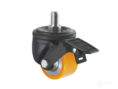 Колесная опора с тормозом и резьбовым стержнем М16х30 аппаратная усиленная