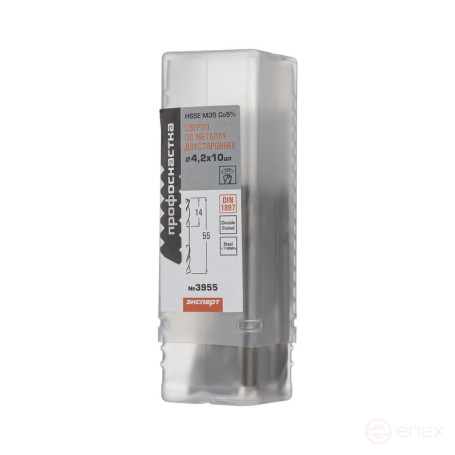 Сверло по металлу двусторон № 3962 ПрофОснастка Эксперт Ø 5 мм P6M5К5 HSSE M35 Co5%/135° DIN 1897