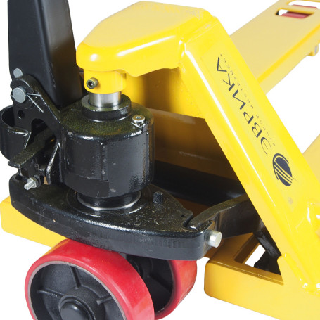 Тележка гидравлическая (рохля) ER-67005 ручная 5т (ручной спуск,длина вил 1200мм,колеса:полиуритан, min 85мм.max 200мм) ЭВРИКА /1 NEW