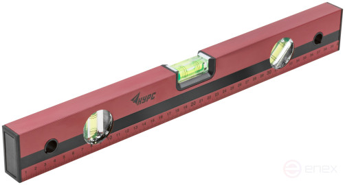 Optima level, 3 eyes, red body, milled working face, 400 mm scale