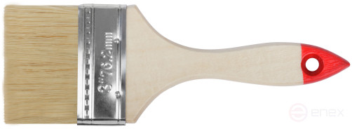 Кисть флейцевая "Оптима", натур. cветлая щетина, деревянная ручка 3" (75 мм)