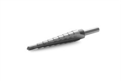 A MESSER step drill with a straight groove. The diameter is 4-12mm. There are 5 steps.