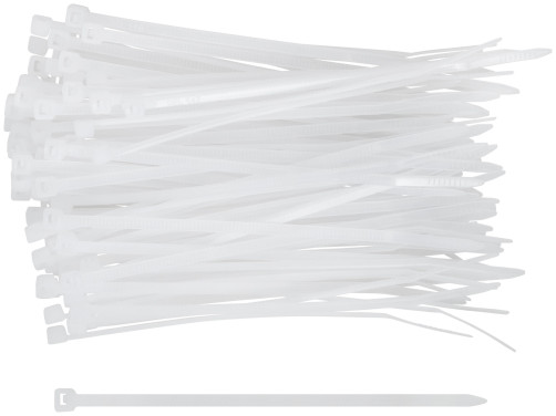 Хомуты нейлоновые для проводов, белые 100 шт., 2,5х100 мм