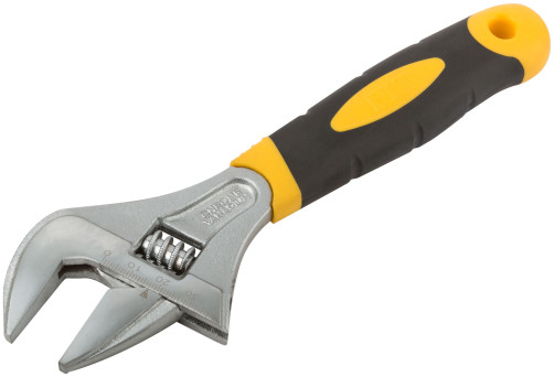 Adjustable wrench "Grand", CrV, narrow lips, scale, enlarged. grip, rubberized. handle 200 mm (40 mm)