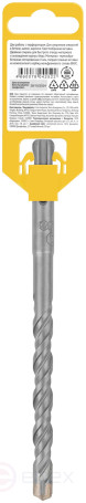 Бур по бетону SDS-PLUS, Профи, крестообразная вставка, двойная спираль, 10 х 160 мм