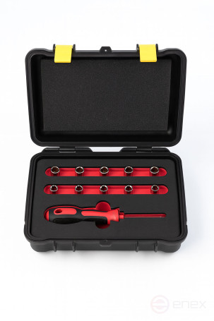 1/4" Intrinsically safe socket set, 9 pieces BeCu, HORTZ