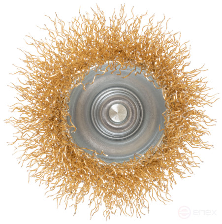 Щетка для дрели, тип "Чашка", латун. витая проволока 0,3 мм, 50 мм, блистер, CUTOP Profi