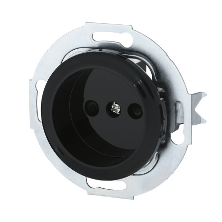 Розетка без з/к, со шторками (черный) Vintage