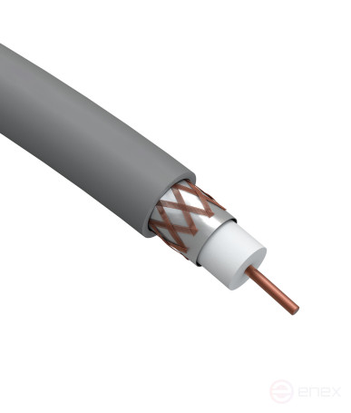 R-64-HF100 ERA Coaxial Cable RG-6U, 75 ohms, Cu/(Cu 64% braid), ng(A)HF, color gray, 100 m bay