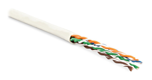 UUTP4-C6-P24-NCR-IN-PVC-WH-100 (100 m) Twisted pair cable, unshielded U/UTP, category 6, 4 pairs (24 AWG), stranded (path), without separator, PVC, ng(A)-HF, -5°C–+60°C, white