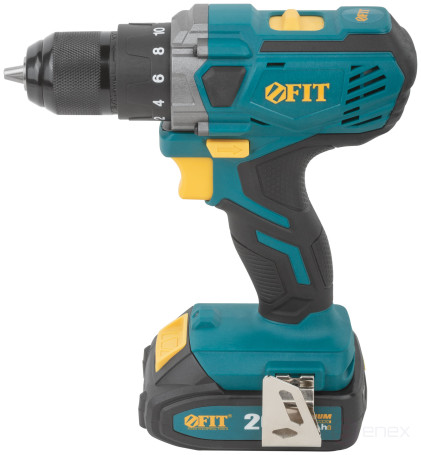 Acc power drill. 20 V; 0-400/1400 rpm; 40 Nm; 2 (Li-Ion) 2.0 Ah; 1.25 h.; Res. tilt; case