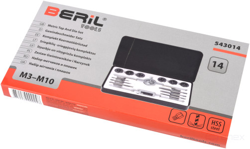 Set of taps and dies M3-M10 (14pr.metal.case) BERIL