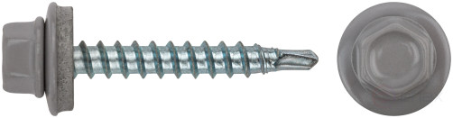 Шурупы кровельные со сверлом 4.8 х 32, серый RAL-7004 (фасовка 100 шт.)
