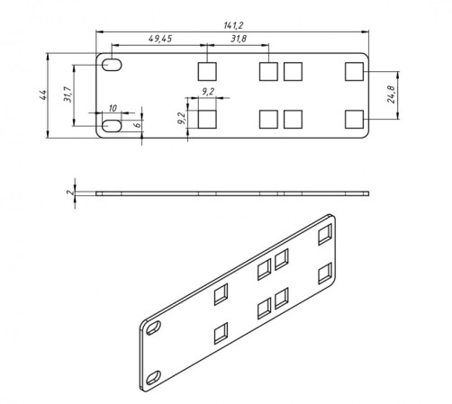 PMV1-RAL9005 Bracket for mounting 19-inch and vertical equipment on the side of racks (2 pcs. included)