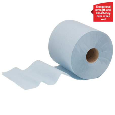 WypAll® L10 EXTRA Cleaning Material - Controlled Feed Roll / Blue (6 Rolls x 525 sheets)