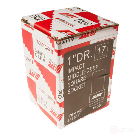 Головка торцевая 1" 17мм 4-х гранная ударная (квадрат) L=76мм JTC