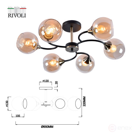 Chandelier Rivoli Lore 9072-306 6 * E27 60W Modern