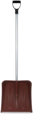Plastic colored snow shovel, aluminum handle 380x365x1340 mm