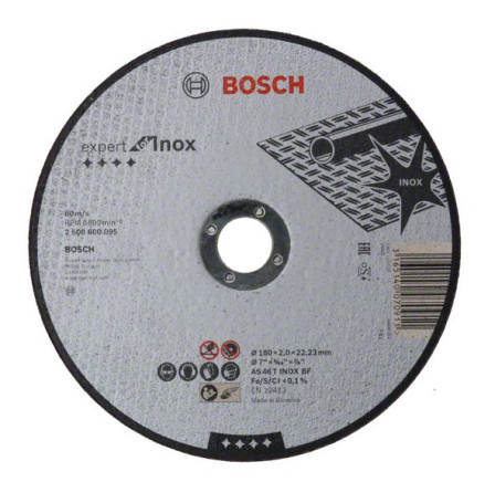 Cutting wheel, straight, Expert for Inox AS 46 T INOX BF, 180 mm, 2.0 mm