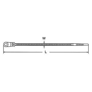 Стяжка с крепежной петлей, 100х2,5 мм, цвет естественный (упак.100шт)
