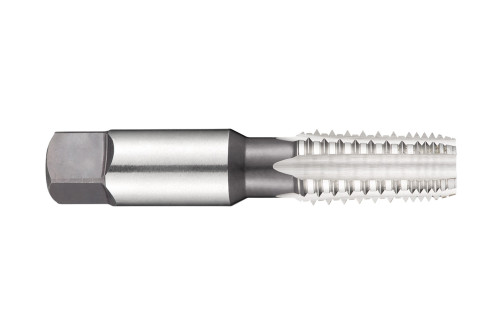 A machine tap with a staggered arrangement of NPT 1 teeth;