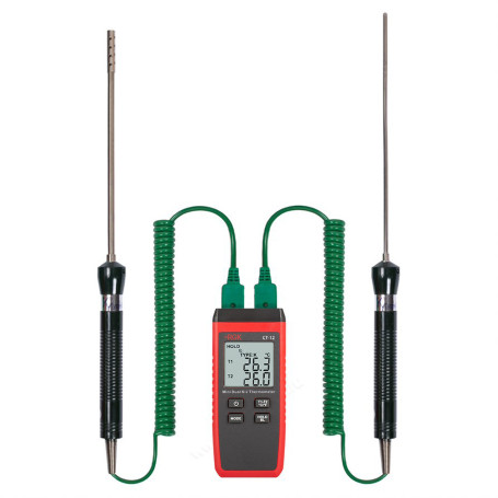 RGK CT-12 thermometer with temp probe. air TR-10A and immersion probe temp. TR-10W with verification