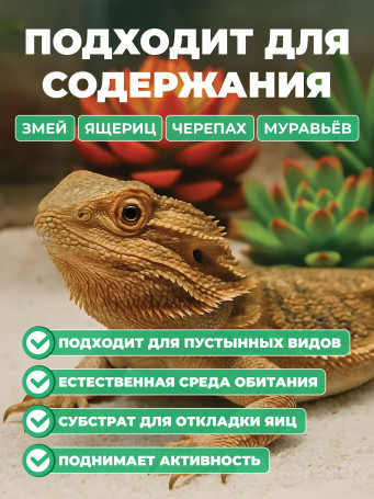 Песок для террариумов, для ящериц, для черепах, для рептилий, FMGroup, 2 кг, фракция 0,1-0,4 мм
