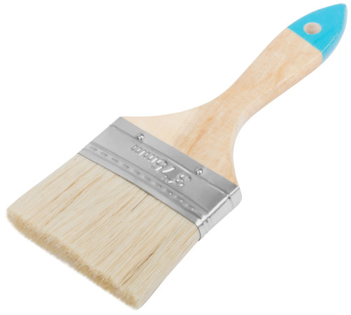 Кисть флейцевая "Эконом", натур. светлая щетина, деревянная ручка 3" (75 мм)