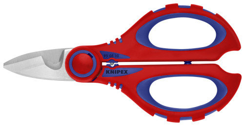 Universal electrician scissors, crimping: 6 mm2, micro-cuts for clean cutting without slipping, L-160 mm, stainless steel. steel, 2-k handles, holder