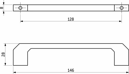 Ручка меб. скоба мет. VULKAN 128 брашированное золото, AKS
