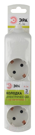 Block ERA K-3e 3 sockets with earthing white