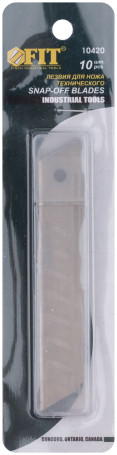 Лезвия для ножа технического 18 мм, 8 сегментов, сталь SK5 (10 шт.) 10420