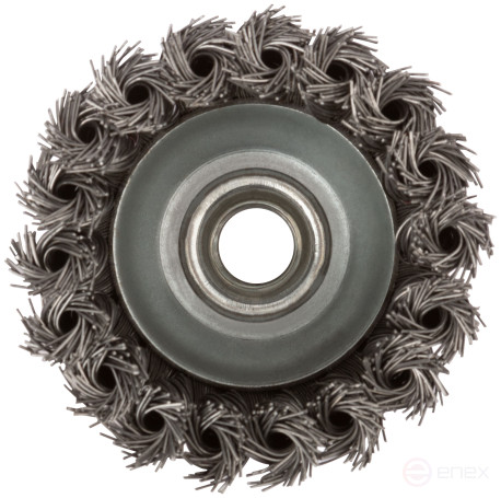 Cup plate, nut M14, steel twisted wire 75 mm