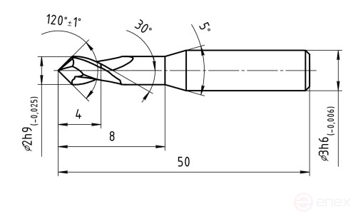 End milling cutter, 2P1262A-2