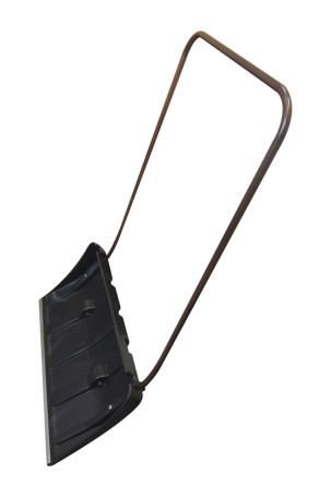 Движок для снега на колёсиках с алюминиевой планкой с металлической ручкой, полипропилен вторичный черный морозостойкий