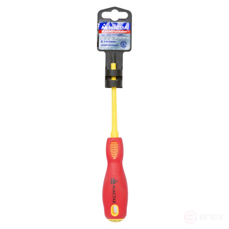 Отвертка шлицевая Slotted 4,0 мм, 100 мм, диэлектрическая, держатель МАСТАК 040-40100EH