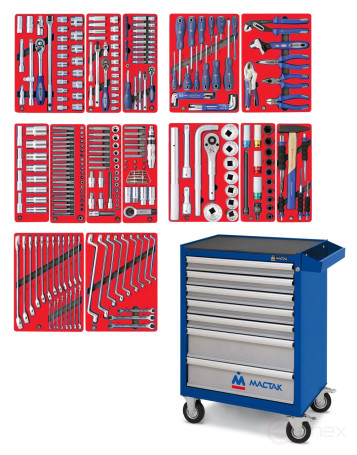 PROFI tool kit in a blue cart, 299 items MASTER 52-07299B