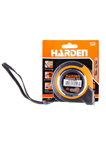 Measuring tape measure with impact-resistant rubberized housing, 7.5 m X 25mm. // HARDEN