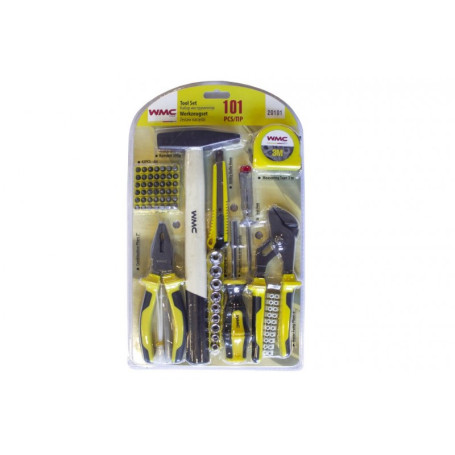 Tool kit 101 items 1/4" (6g)(5-13mm,hinged lip,bits,consumables), in a blister