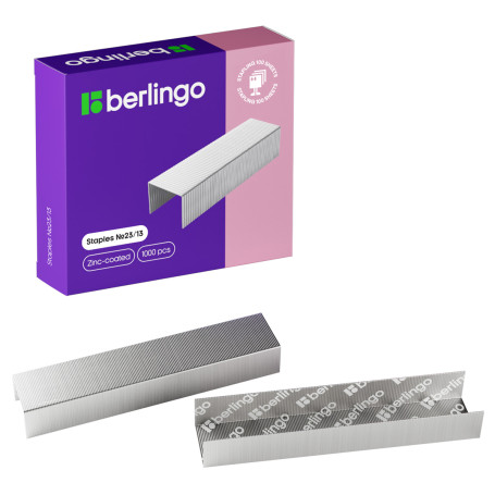 Staples for stapler No.23/13 Berlingo, galvanized, 1000 pcs.