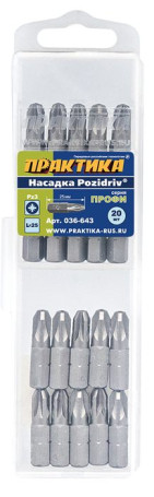 Screwdriver bit PRACTICE "Pro" PZ-3 x 25mm (20pcs), cassette