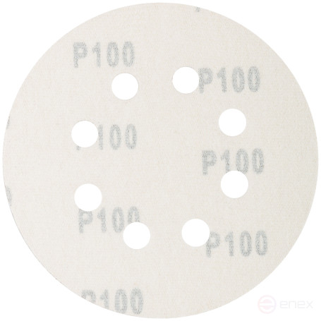 Круги абразивные шлифовальные перфорированные на ворсовой основе под "липучку" (Р100, 125 мм, 5шт.), CUTOP Profi