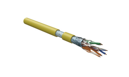 FUTP4-C5E-S24-IN-LSZH-YL-305 (305 m) Cable twisted pair F/UTP, category 5e, 4 pairs (24 AWG), single-core(solid), foil shield, LSZH, NG(A)-HF, -20°C – +75°C, yellow - warranty:15 years component, 25 years system
