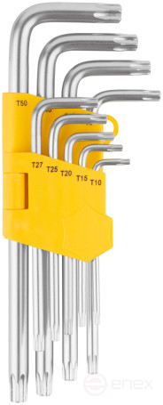 Ключи "звездочки" 9 шт. 40Cr, Т10-Т50, в пластиковом держателе