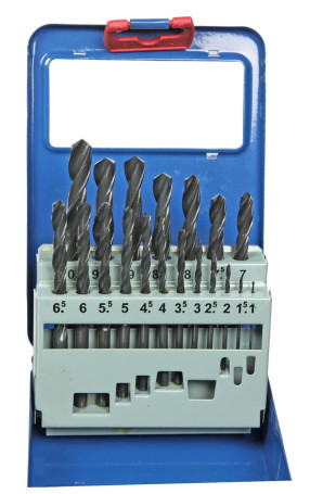 HSS metal drills in a set of 19 pieces, DN-016