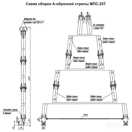 Mounting falling boom (A-shaped) MPS-25T MALIEN