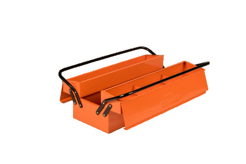 Metal tool box with 5 compartments and lockable 325 mm x 210 mm x 535 mm