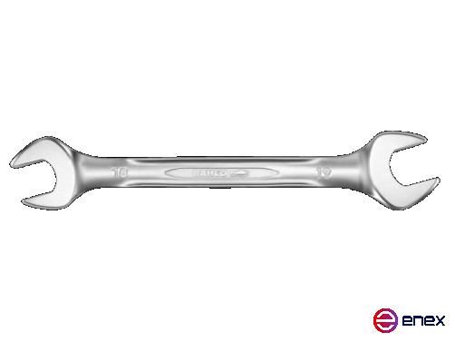 Двусторонний рожковый ключ, 27x29 мм, хромированный, на пластковой информационной карте
