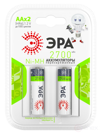 Аккумуляторы NiMH (никель-металлгидридные) ЭРА HR6-2BL 2700mAh