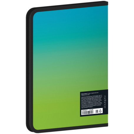 Berlingo "Radiance" A5+ zipper folder, 600 microns, blue/green gradient, with a pattern